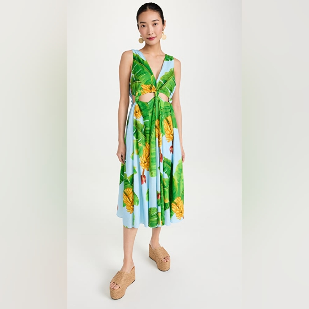 Tropical midi dress